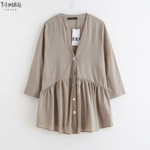 women vintage v neck buttons pleats casual smock shirts office lady nine sleeve linen roupas femininas blusa ls4518, White
women vintage v neck buttons pleats casual smock shirts office lady nine sleeve linen roupas femininas blusa ls4518, White