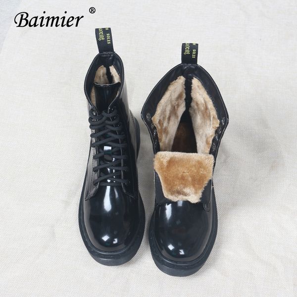 baimier winter black patent leather women boots fashion round toe lace up ankle boots for women warm plush winter
baimier winter black patent leather women boots fashion round toe lace up ankle boots for women warm plush winter
