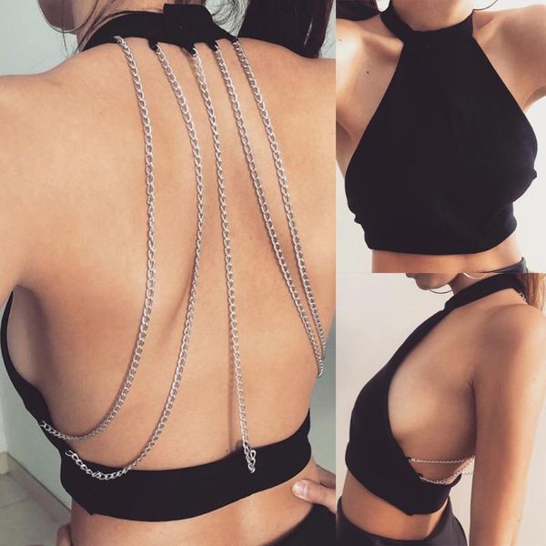 fashion women sling halter chain solid slim camis stylish sleeveless vest halter slim short wrap blouse, White
fashion women sling halter chain solid slim camis stylish sleeveless vest halter slim short wrap blouse, White