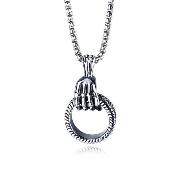 new punk pendant necklace for men women skeleton skull hand power round mantra collare steampunk colar hip hop accessories, Silver
new punk pendant necklace for men women skeleton skull hand power round mantra collare steampunk colar hip hop accessories, Silver