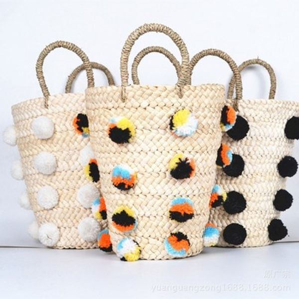 original color beach straw bag tote hand woven seaweed flower basket folding shopping bucket storage bags hair ball edge handbag
original color beach straw bag tote hand woven seaweed flower basket folding shopping bucket storage bags hair ball edge handbag