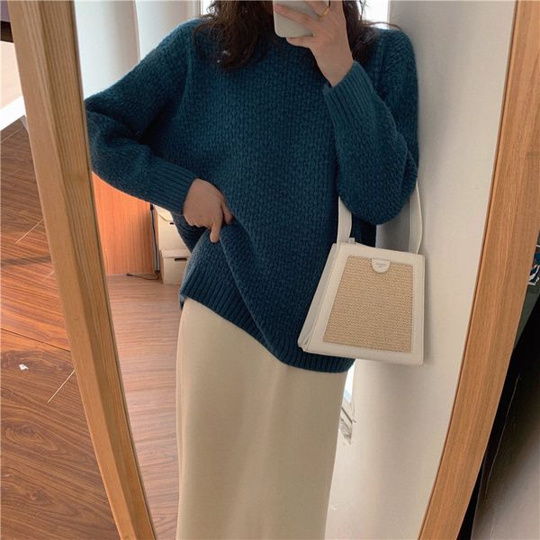 women's sweaters hzirip gentle brief elegant 2021 women slender pullovers loose feminine all-match solid chic casual simple sweater 4 t, White;black
women's sweaters hzirip gentle brief elegant 2021 women slender pullovers loose feminine all-match solid chic casual simple sweater 4 t, White;black
