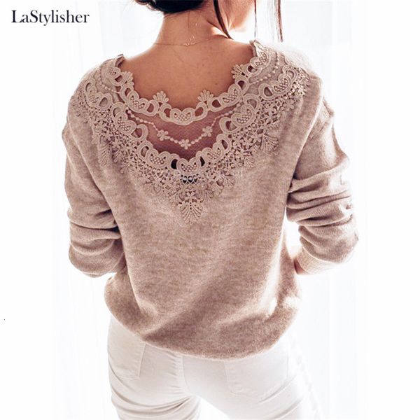 lastylisher elegant spring winter warm ladies knitwear long sleeve women lace knitted sweater female dames sweaters 2020 new, White;black
lastylisher elegant spring winter warm ladies knitwear long sleeve women lace knitted sweater female dames sweaters 2020 new, White;black