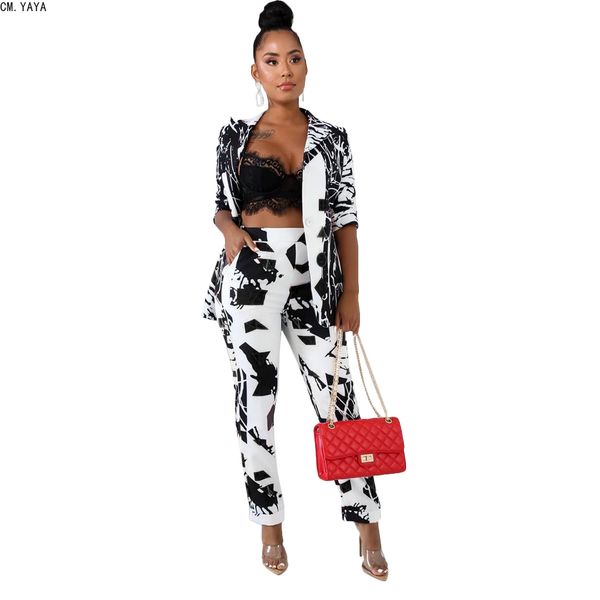 cm.yaya 2019 new autumn winter print long sleeve blazers high wasit pants suit 2 piece set office lady uniform women set cmd5069, White;black
cm.yaya 2019 new autumn winter print long sleeve blazers high wasit pants suit 2 piece set office lady uniform women set cmd5069, White;black