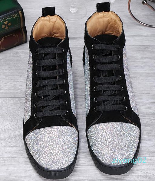 drop shipping new casual high sneakers rhinestone leather casual walking ,men high casaul walking red bottom shoe 02z, Black
drop shipping new casual high sneakers rhinestone leather casual walking ,men high casaul walking red bottom shoe 02z, Black