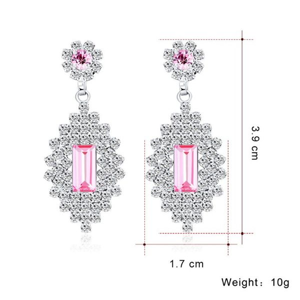 siver color bride drop earrings for women pink teardrop rhinestone large dangle earrings fashion wedding jewelry, Silver
siver color bride drop earrings for women pink teardrop rhinestone large dangle earrings fashion wedding jewelry, Silver
