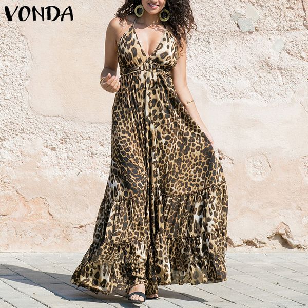 vonda women leopard dress 2019 summer spaghetti strap ruffle swings maxi long dress plus size sleeveless party vestido 5xl, Black;gray
vonda women leopard dress 2019 summer spaghetti strap ruffle swings maxi long dress plus size sleeveless party vestido 5xl, Black;gray