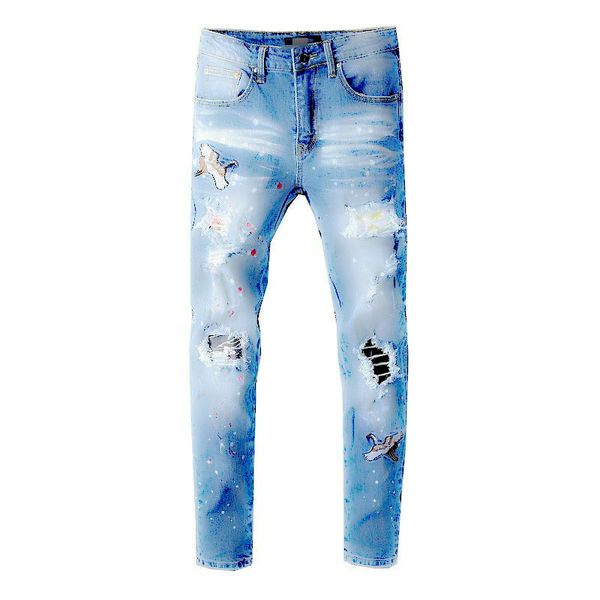 mens amiri jeans дизайнер мужские джинсы с отверстиями, мотоциклисты с тонким телом, мотоциклисты с джинсовыми патчами arn32 животных вышивк, Blue
mens amiri jeans дизайнер мужские джинсы с отверстиями, мотоциклисты с тонким телом, мотоциклисты с джинсовыми патчами arn32 животных вышивк, Blue