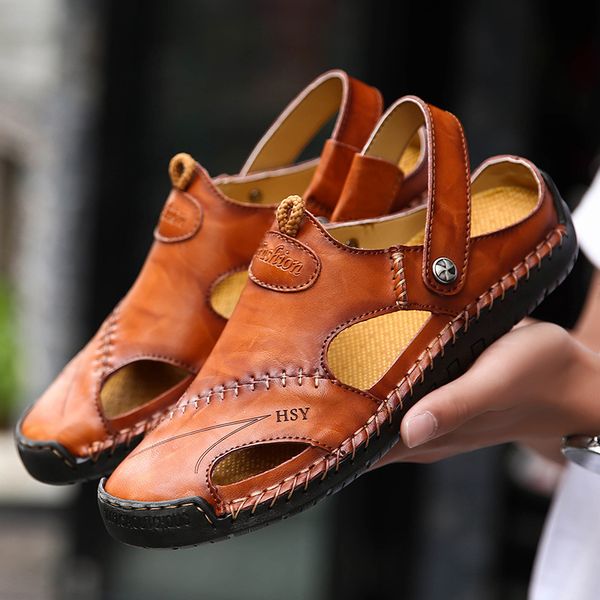 mens sandals summer leather outdoor beach sandals flat comfortable fashion breathable rubber shoes 2019 large sizes, Black
mens sandals summer leather outdoor beach sandals flat comfortable fashion breathable rubber shoes 2019 large sizes, Black