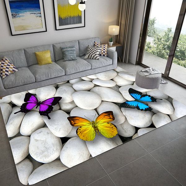 

cobblestone butterfly pattern carpets for living room bedroom area rugs 3d printing kids room play carpet coffee table floor rug