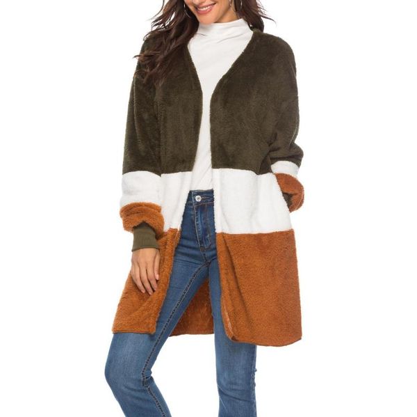 women's wool & blends streetwear multicolor open front color block long sleeve coat winter modern lady elegant women outerwear, Black
women's wool & blends streetwear multicolor open front color block long sleeve coat winter modern lady elegant women outerwear, Black