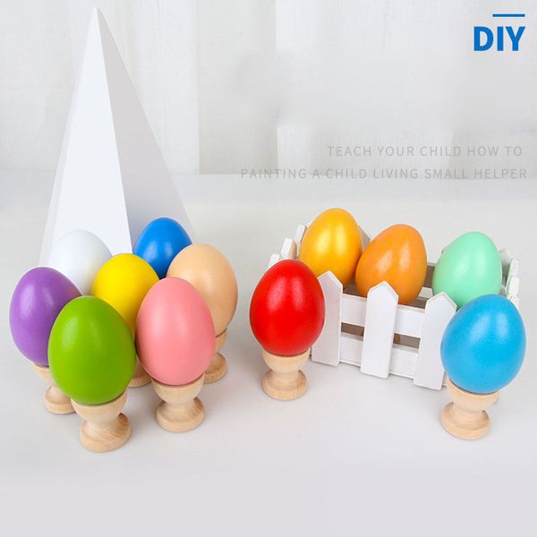 12 colors diy painting emulation wooden eggs for easter learning education kids children birthday party gifts
12 colors diy painting emulation wooden eggs for easter learning education kids children birthday party gifts