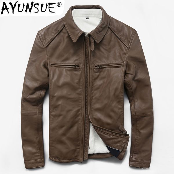 ayunsue men's genuine leather autumn leather jacket sheepskin coat for men motorcycle short korean jackets male 180001 kj852, Black
ayunsue men's genuine leather autumn leather jacket sheepskin coat for men motorcycle short korean jackets male 180001 kj852, Black