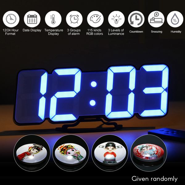 electronic alarm clock digital table clock upgraded 3d wireless remote rgb led alarm clocks usb powered temperature/date display
electronic alarm clock digital table clock upgraded 3d wireless remote rgb led alarm clocks usb powered temperature/date display