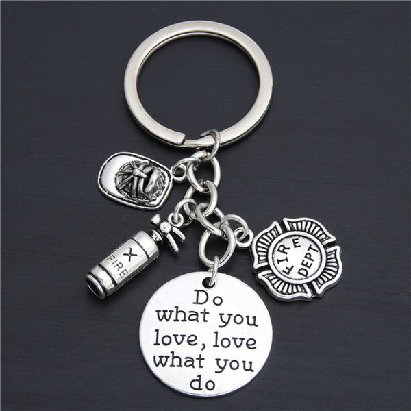 new fireman equipment fire extinguisher do what you love pendant creative keychain men and women custom keychain alloy jewelry, Silver
new fireman equipment fire extinguisher do what you love pendant creative keychain men and women custom keychain alloy jewelry, Silver