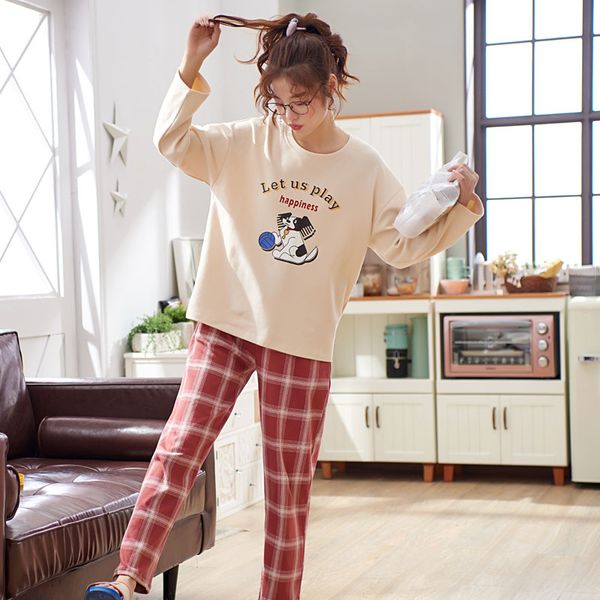 women pajama set cotton spring autumn winter long sleeve cartoon animal sleepwear pyjamas nightwear home clothes adult, Black;red
women pajama set cotton spring autumn winter long sleeve cartoon animal sleepwear pyjamas nightwear home clothes adult, Black;red