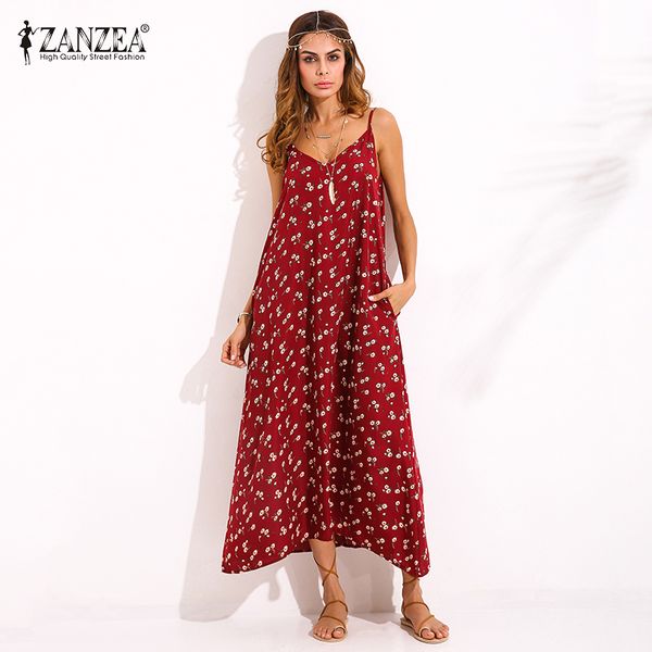 2017 zanzea boho womens floral print v neck sleeveless sundress summer beach evening strappy pockets maxi long dress vestidos, White;black
2017 zanzea boho womens floral print v neck sleeveless sundress summer beach evening strappy pockets maxi long dress vestidos, White;black