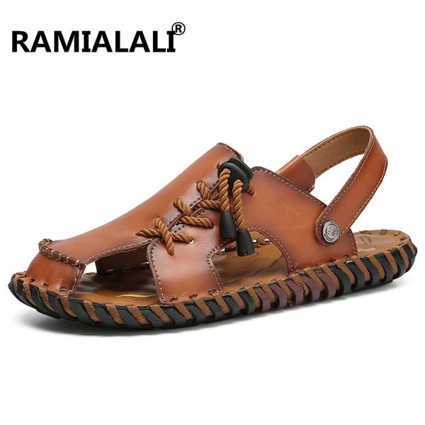 ramialali summer mens sandals genuine leather men shoes casual new soft men's beach sandals, Black
ramialali summer mens sandals genuine leather men shoes casual new soft men's beach sandals, Black