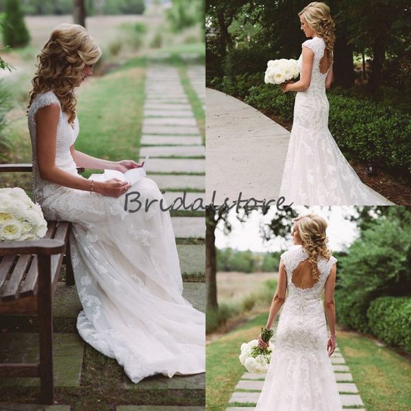 vintage fall mermaid wedding dresses open back lace country garden wedding dress for bride french robe de mariée button back long receptions, White
vintage fall mermaid wedding dresses open back lace country garden wedding dress for bride french robe de mariée button back long receptions, White