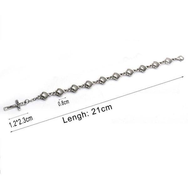 fashion shell bracelet retro alloy rosary cross bracelet curved needle prayer beads christian jewelry accessories gift, Black
fashion shell bracelet retro alloy rosary cross bracelet curved needle prayer beads christian jewelry accessories gift, Black