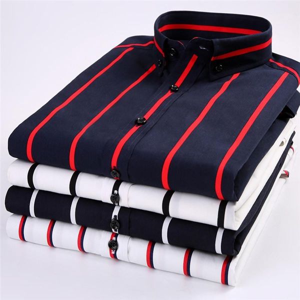 button down collar slim fit business shirts new summer mens designer shirt cotton blend striped short sleeve casual shirts, White;black
button down collar slim fit business shirts new summer mens designer shirt cotton blend striped short sleeve casual shirts, White;black