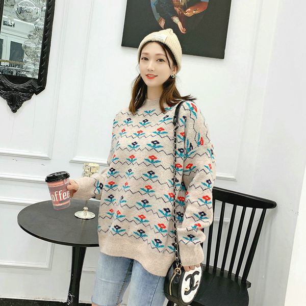 women's sweaters 2021 autumn winter loose small flower jacquard half turtleneck knitted sweater women chic super fire shirt tide, White;black
women's sweaters 2021 autumn winter loose small flower jacquard half turtleneck knitted sweater women chic super fire shirt tide, White;black