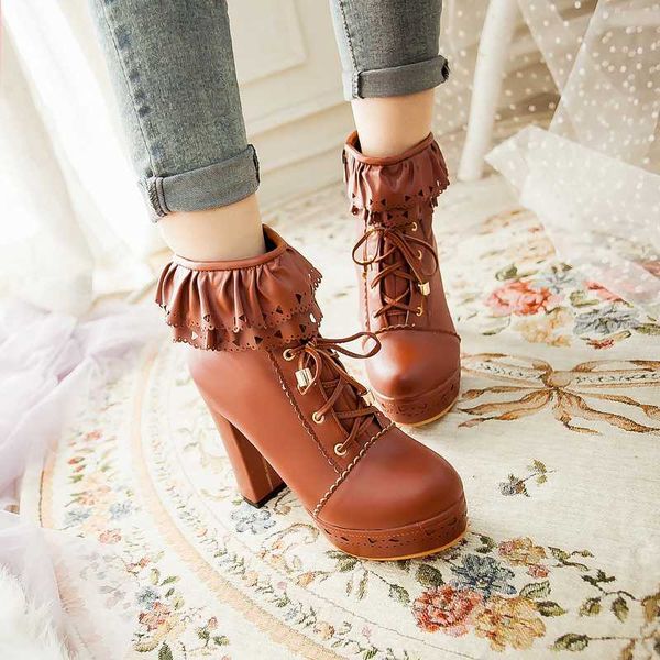 japanese sweet lady student high heel lace short boots cosplay princess laurie baby big girl, Black
japanese sweet lady student high heel lace short boots cosplay princess laurie baby big girl, Black