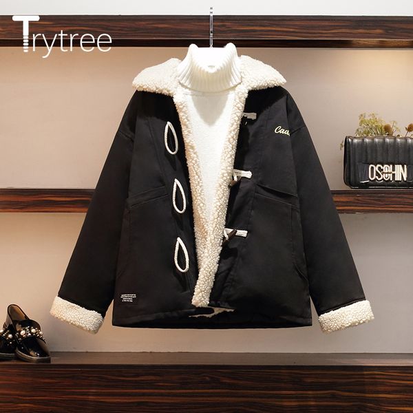 women's down & parkas trytree 2021 autumn women casual coat turn-down collar single breasted pockets patchwork fashion loose office lad, Black
women's down & parkas trytree 2021 autumn women casual coat turn-down collar single breasted pockets patchwork fashion loose office lad, Black