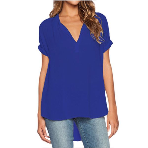 cinessd women casual chiffon blouse v neck short sleeves solid loose tunic pullover blue short front long back blouses, White
cinessd women casual chiffon blouse v neck short sleeves solid loose tunic pullover blue short front long back blouses, White