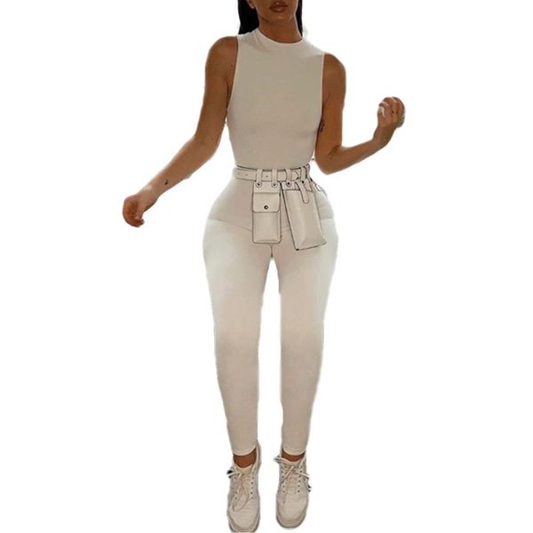female casual slim playsuit new solid color long pants summer sleeveless trousers bodysuit women bodycon jumpsuit femme 2020, Black;white
female casual slim playsuit new solid color long pants summer sleeveless trousers bodysuit women bodycon jumpsuit femme 2020, Black;white