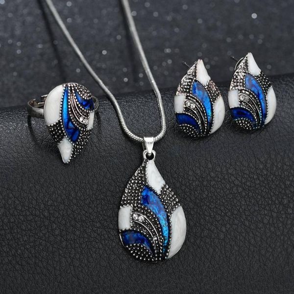 boho vintage bride wedding crystal water drop pendant necklace blue opal waterdrop necklaces sets women stone jewelry, Black
boho vintage bride wedding crystal water drop pendant necklace blue opal waterdrop necklaces sets women stone jewelry, Black