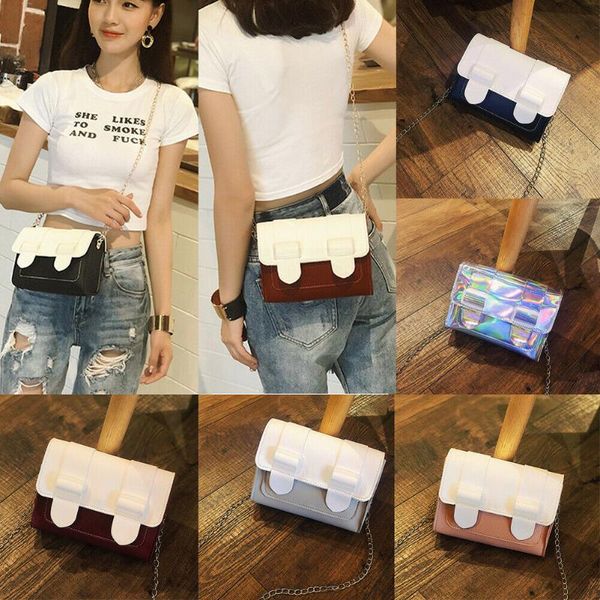 2019 women patchwork pu leather metal chain small handbag teen girls satchel messenger cross body shoulder bag purse
2019 women patchwork pu leather metal chain small handbag teen girls satchel messenger cross body shoulder bag purse