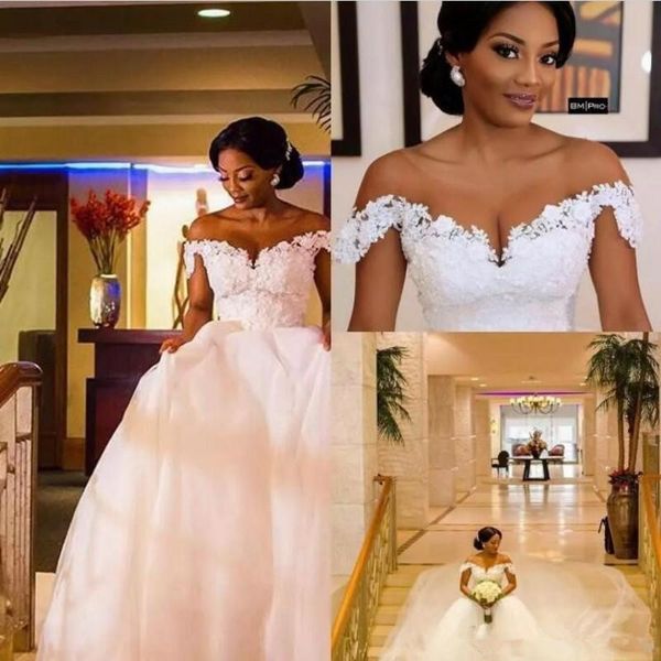 custom made elegant sheer neck off the shoulder wedding dresses 2019 lace appliques cape sleeve a line puff tulle bridal gown, White
custom made elegant sheer neck off the shoulder wedding dresses 2019 lace appliques cape sleeve a line puff tulle bridal gown, White