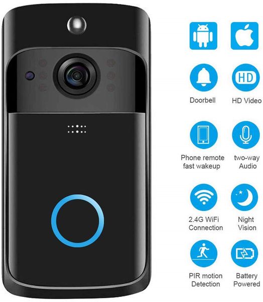 new wireless wifi doorbell infrared doorbell camera ip5 waterproof hd wifi security camera ios & android phone upgrade smart home doorbell, Black;white
new wireless wifi doorbell infrared doorbell camera ip5 waterproof hd wifi security camera ios & android phone upgrade smart home doorbell, Black;white