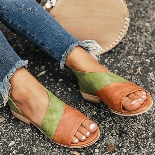 mhysa 2020 women flat summer sandals ladies gladiator peep toe new fashion platform shoes female casual footwear plus size 35-43, Black 
mhysa 2020 women flat summer sandals ladies gladiator peep toe new fashion platform shoes female casual footwear plus size 35-43, Black