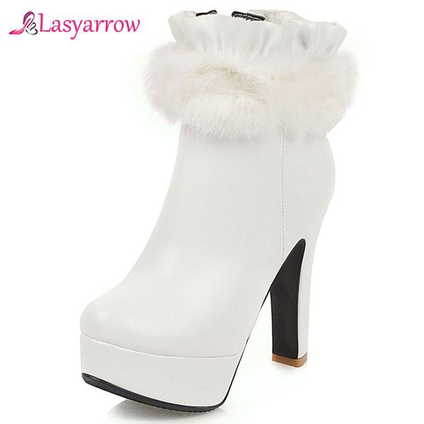 lasyarrow fashion winter high heel boots ruffles fur designer womens party bride wedding shoes red white platform ankle boots, Black
lasyarrow fashion winter high heel boots ruffles fur designer womens party bride wedding shoes red white platform ankle boots, Black