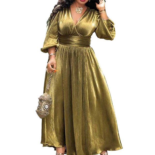 5xl golden women party dress wrap v neck lantern sleeves high waist club vestidos plus size split maxi long female dress new, Black;gray
5xl golden women party dress wrap v neck lantern sleeves high waist club vestidos plus size split maxi long female dress new, Black;gray