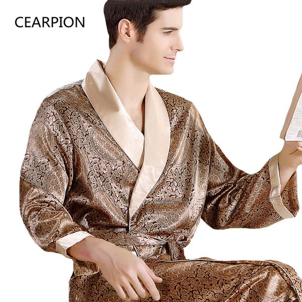 new spring autumn kimono bathrobe gown mens print plus size flower satin sleepwear summer male nightgown chinese robe l-3xl, Black;brown
new spring autumn kimono bathrobe gown mens print plus size flower satin sleepwear summer male nightgown chinese robe l-3xl, Black;brown