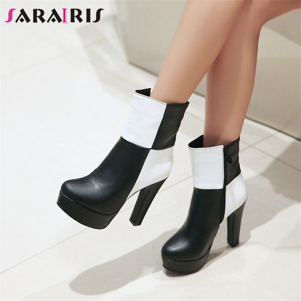 sarairis new plus size 34-48 concise platform booties ladies high heels shoes woman party mixed-color ankle boots women, Black
sarairis new plus size 34-48 concise platform booties ladies high heels shoes woman party mixed-color ankle boots women, Black