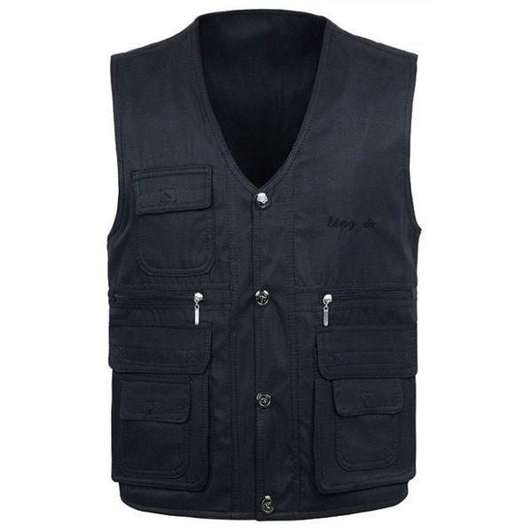 men cotton multi pocket vest casual denim sleeveless jacket pgrapher baggy waistcoat travel work wear durable vest, Black;white
men cotton multi pocket vest casual denim sleeveless jacket pgrapher baggy waistcoat travel work wear durable vest, Black;white