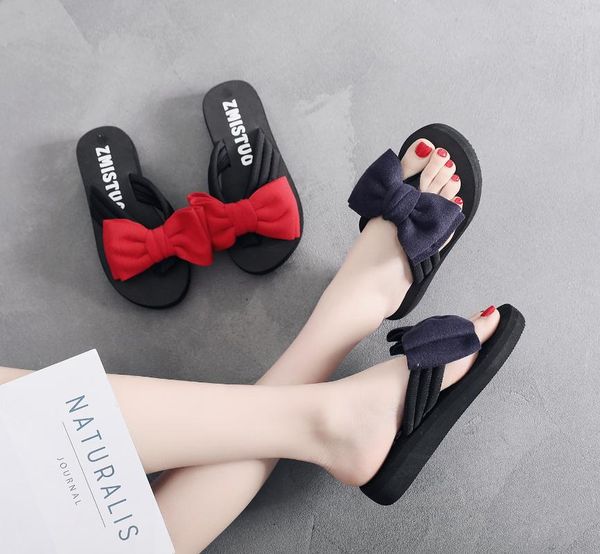 new style slipper women's summer bow sandals flip-flops women's thick bottomed beach slipper anti-slip fashion outer wear, Black
new style slipper women's summer bow sandals flip-flops women's thick bottomed beach slipper anti-slip fashion outer wear, Black