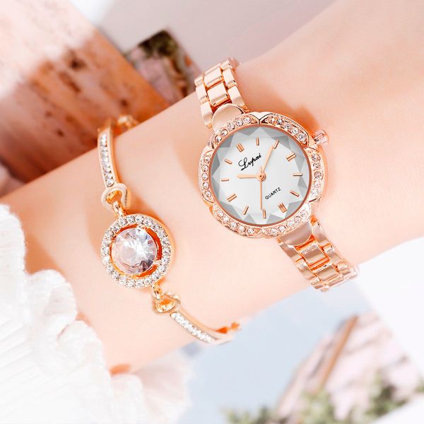 

new set watch women bracelet watch women small chic ladies wrist rose gold zegarek damski bransoleta zegarki damskie, Slivery;brown