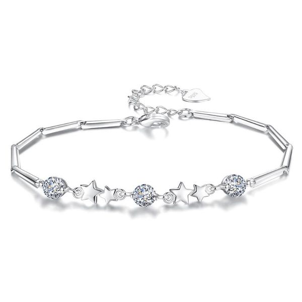 trendy zircon dainty star pentagram 925 sterling silver bracelet for women girls chain simple wedding jewelry gift, Black
trendy zircon dainty star pentagram 925 sterling silver bracelet for women girls chain simple wedding jewelry gift, Black