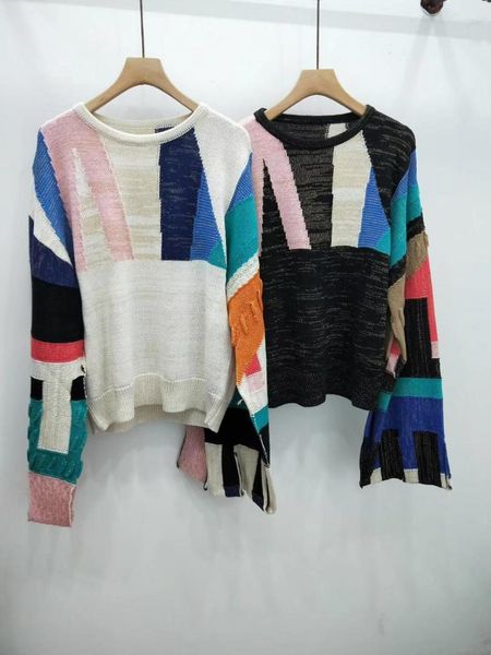 2019 autumn winter women wool mix colors sweaters sweety ladies sweaters black knitted patchwork femme sweater, White;black
2019 autumn winter women wool mix colors sweaters sweety ladies sweaters black knitted patchwork femme sweater, White;black