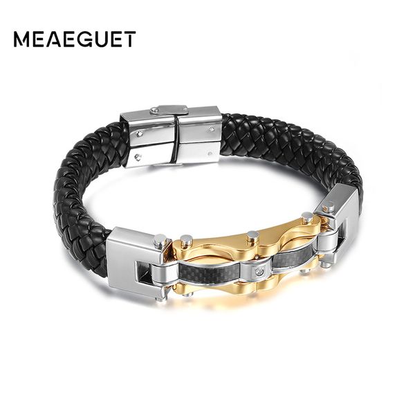 meaeguet punk genuine leather men bracelets bangles stainless steel gold color charm bracelet for male, Golden;silver
meaeguet punk genuine leather men bracelets bangles stainless steel gold color charm bracelet for male, Golden;silver