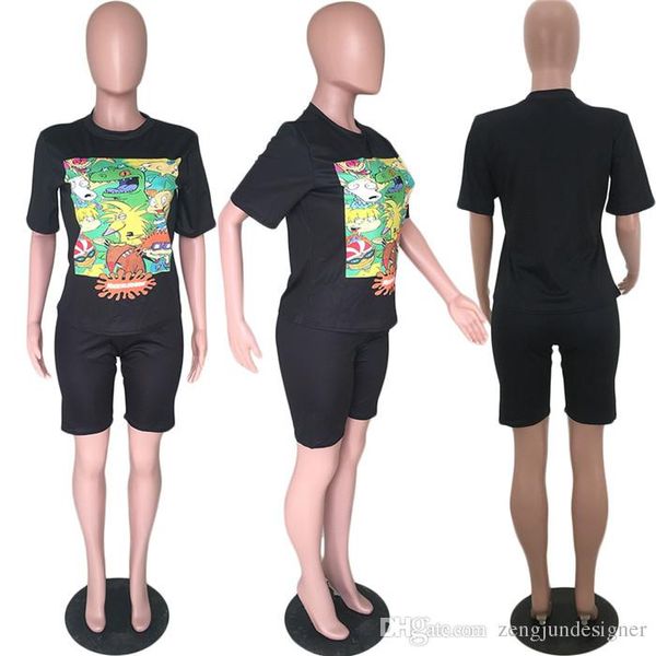 womens 2pcs pants cartoon print crew neck short sleeve fashion femalel clothing solid color casual apparel, White
womens 2pcs pants cartoon print crew neck short sleeve fashion femalel clothing solid color casual apparel, White