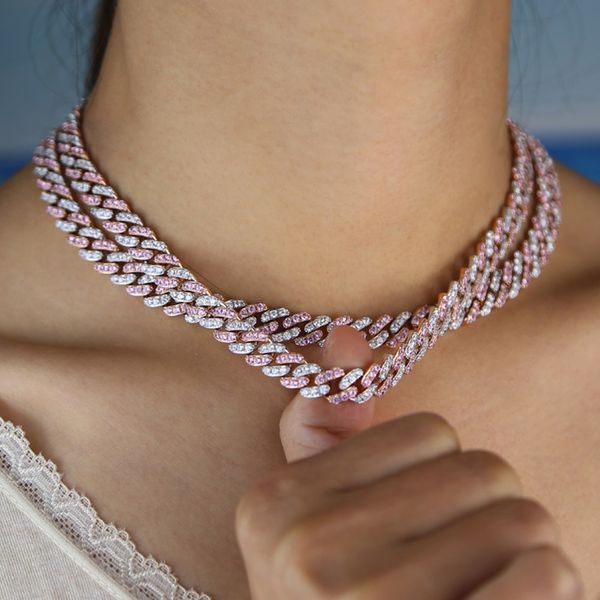 pink white cz miami cuban link chain necklace for women iced out bling rock punk hip hop cuban chain jewelry, Silver
pink white cz miami cuban link chain necklace for women iced out bling rock punk hip hop cuban chain jewelry, Silver