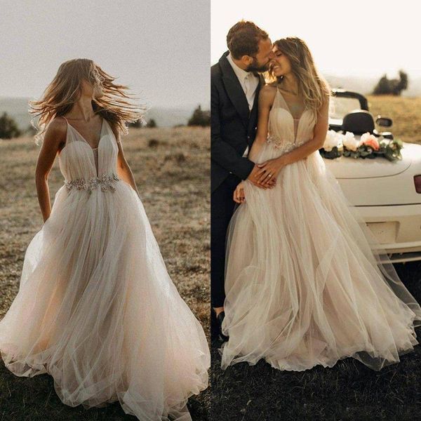 bohemian wedding dresses spaghetti straps backless lace boho bridal gowns country garden a-line wedding dress, White
bohemian wedding dresses spaghetti straps backless lace boho bridal gowns country garden a-line wedding dress, White