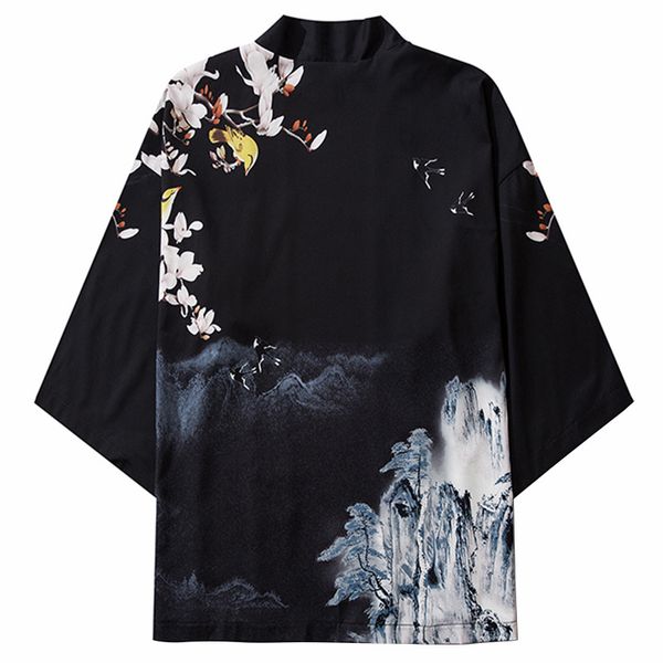 japanese kimono cardigan shirts mountain painting print thin clothing harajuku streetwear men hip hop 2020 summer jackets, White;black
japanese kimono cardigan shirts mountain painting print thin clothing harajuku streetwear men hip hop 2020 summer jackets, White;black