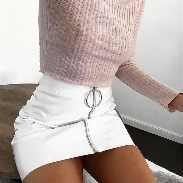 women high waist circle zipper shiny pu leather mini short skirt office lady 2020 spring summer all match a-line skirts, Black
women high waist circle zipper shiny pu leather mini short skirt office lady 2020 spring summer all match a-line skirts, Black
